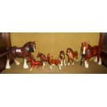 A Quantity of Shire Horse Figures & Others.