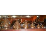 A Graduated Set of Six 19th Century Graduated Copper Measures.