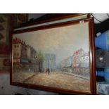 A Pair of Oils on Canvas by Burnett, Parisian Street Scenes.