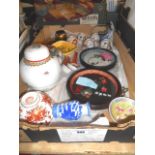 A Box of Colourful Chinese Small Ornaments including hardstone picture ginger jar etc.