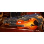 A Cased Chinese Violin with Bow.
