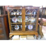 A Georgian Style Mahogany & Glazed Display Cabinet, with astragal glazed doors, standing plinth