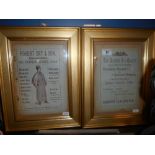 A Pair of Late 19th Century Cork Advertisements The Queen's Old Castle & Robert Day & Son In later