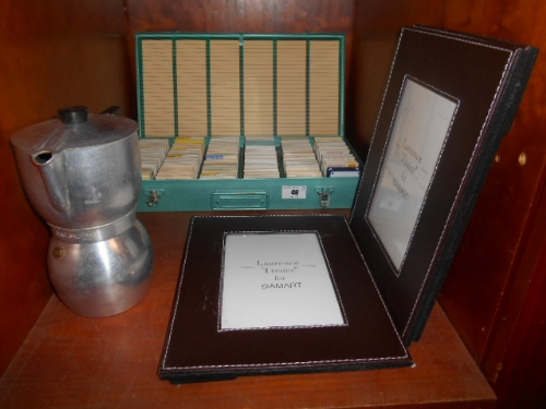 A Case Containing Colourful Slides, Three Modern Picture Frames & a Retro Coffee Pot. - Image 2 of 3