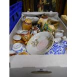 Five Hand-Painted Porcelain Chrysanthemum Japanese Plates and a Box Lot of Oriental Porcelain