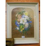 An Early/Mid 20th Century Watercolour Still Life of Flowers 39 x 29cm. Arched shape.