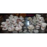 A Shelf of Decorative Ceramics including two types of Royal Crown Derby cups & saucers, Royal