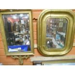 Two Wall Mirrors with Plaster Gilt Surrounds.