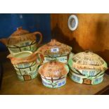 Five Various Pieces of Burlington Hand-Painted Tea Wares.