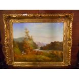 A Modern Oil on Canvas, Landscape, in embossed gilt frame.