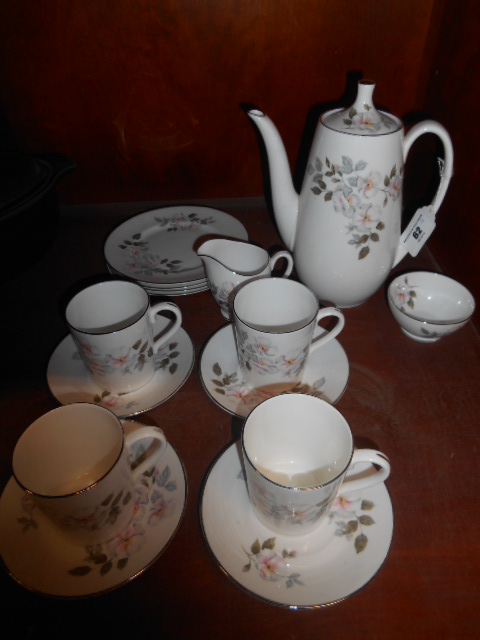 A Royal Adderley 'Silver Rose' Pattern Coffee Service, four place setting, including coffee pot. - Image 3 of 3