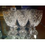 A Set of Six Well Cut Waterford Crystal Glasses.