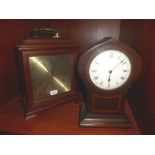 An Edwardian Mahogany & Inlaid Clock, and Another Similar.