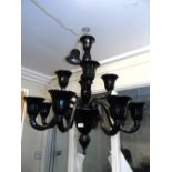 *A 'Volatina Laguna' 8 + 4 (12 Branch) Two-Tier Black ceiling Light.