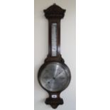 A Mahogany and Beech Cased Aneroid Wheel Barometer, by Lancaster & Thorpe Ltd.