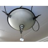 *A Metal & Glass Dome Shaped Ceiling Light with Spiral. Only one on display, the remaining units are