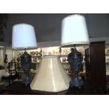 A Pair of Table Lamps Urn Shape with Cherubs, Irish Taste.