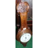 An Oak Aneroid Barometer/Thermometer