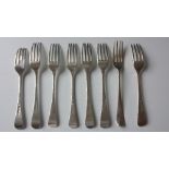 Eight Large Silver Dinner Forks. London, Geo. Smith the Third and William Fearn.  London, James