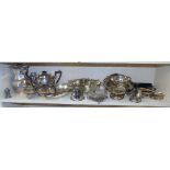 A Good Quantity of Silver-Plated Items, to include two 19th century tea/coffee pots, Newbridge