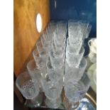 A Very Good Suite of 20th Century Glass, Consisting of eighteen white wine glasses and ten red