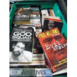 Two Boxes of True Crime Books.