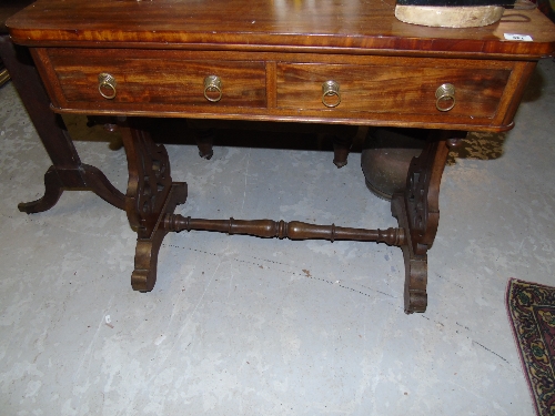 Mid 19th Century Mahogany Twin Drawer Side Table Circa 1850