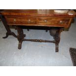 Mid 19th Century Mahogany Twin Drawer Side Table Circa 1850