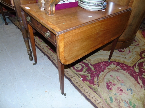 A George Third Mahogany Pembroke Table, inlaid and crossbanded