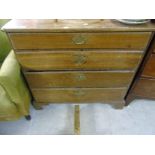 A George II Oak Four Drawer Chest, circa 1770.