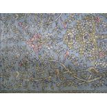 A Modern Pale Blue Ground 'Tree of Paradise' Rug, 52" x 72 approx.