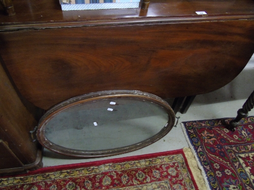 A Georgian Mahogany Drop Leaf Table, along with a Glazed Gallery Tray.