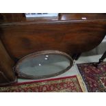 A Georgian Mahogany Drop Leaf Table, along with a Glazed Gallery Tray.