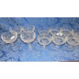Seven Waterford Crystal Colleen Pattern Sherbet/Champagne Glasses & Four Colleen Pattern Smaller (