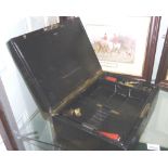 A Victorian Ebonised Writing Slope, Signed H. Rodrigues, Maker, 42 Piccadilly , the interior