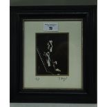 Diarmuid Boyd (Ireland, b. 1951),  A Signed Artist's Proof Print of a Fiddler, 11cm x 18.5cm.