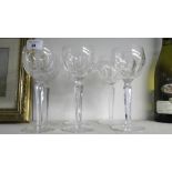 A Set of Six Waterford Crystal, Kathleen Pattern Hock Glasses.