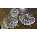 Two Very Good Waterford Crystal Bowls, along with another.