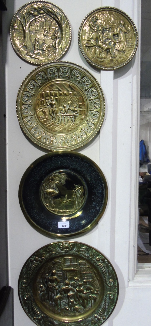 A Collection of Crested Brass Wall Plaques.