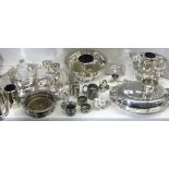 A Very Good Collection of Silver-Plate & Waterford Crystal Cruets to include an oval serving tray, a