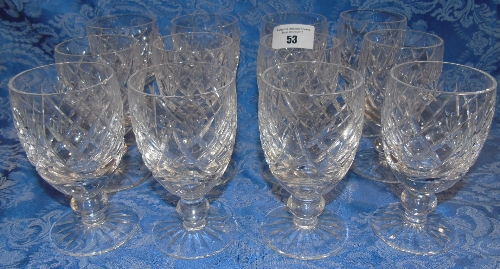 Twelve Waterford Crystal Boyne Pattern Port Glasses.