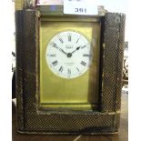 A 19th Century Brass Carriage Clock, by Dent 61 Strand Street, London, in a fitted leather case, (