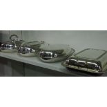 Four Various Silver Plated Entré Dishes and Covers.