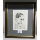 An Etching of Eamon de Valera, signed in pencil by the artist. By the O'Brien Oress. Signed O'