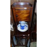 A Georgian Mahogany Locker/Pot Cupboard, along with a mahogany centre table.