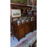 A Very Good Quality Early 20th Century Arts and Crafts Mirrored Sideboard, with tiled lower