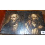 A Pair of Early Oil on Oak Panels.
