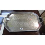 A Rectangular Twin Handled Silver Plated Serving Tray.