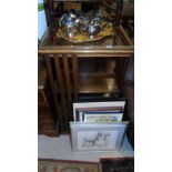 A 19th Century Oak Revolving Bookcase & a 19th Century Beech Kitchen Chair (2).