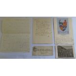 A Collection of Interesting Historical Documents. To Include A Letter Head on The Ladies Irish